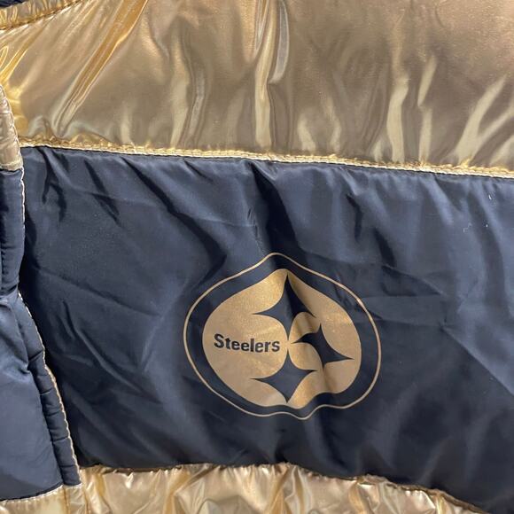 Pittsburgh Steelers G-III 4Her Gold Metallic Puffer Jacket - Picture 3 of 8